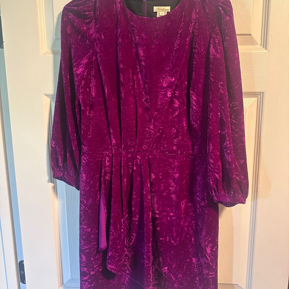 Shoshanna Fuchsia Velvet Dress